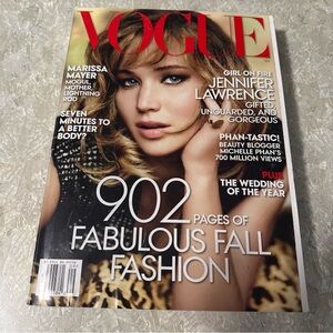 Vogue Magazine September 2013 Jennifer Lawrence Cover, Fall Fashion 902 Pages